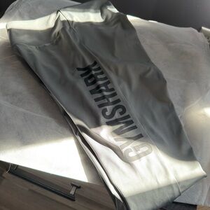 Gymshark Charcoal Gray Leggings, scrunch bottom.